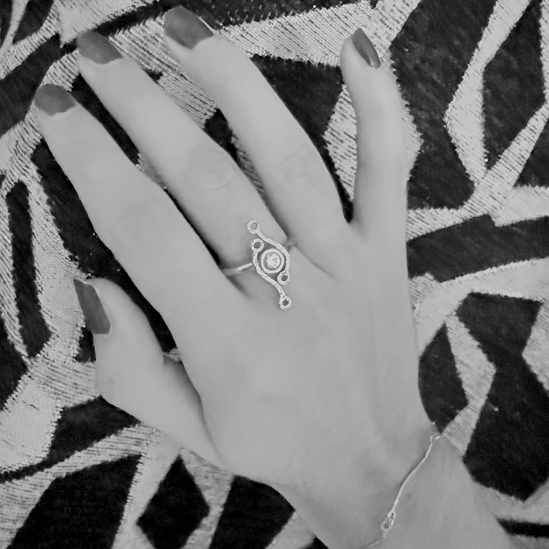 18k Gold-plated silver ring - Swarovski - WAVE collection - Harry TiLLEY Jewels