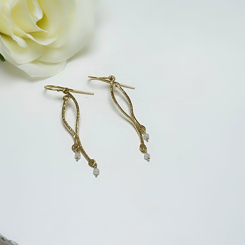Earrings 18k gold-plated silver - WAVE collection - Harry TiLLEY jewelry