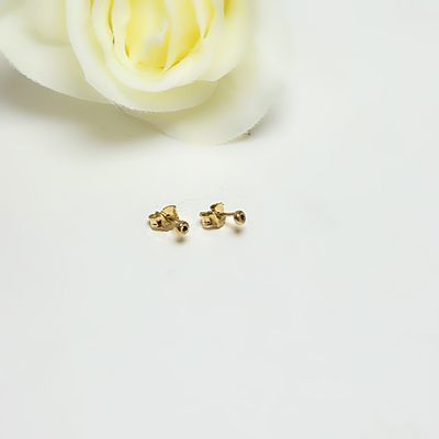 Gold-plated silver stud earrings with small ball