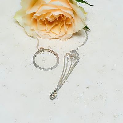 Silver pendant with Swarovski stone - La vie en rose - Harry TiLLEY jewelry