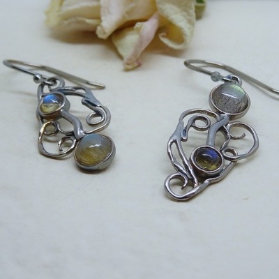 Silver earrings - Labradorite stones Silver earrings - Labradorite stones