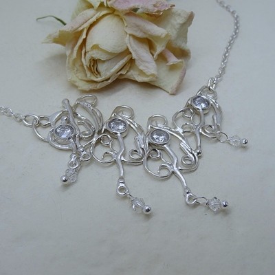 Silver necklace - Crystal stones Silver necklace - Crystal stones