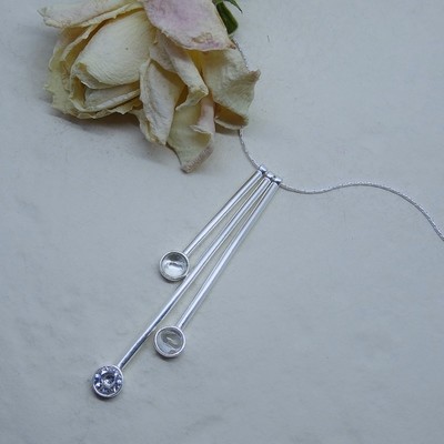 Silver pendant - Crystal stones Silver pendant - Crystal stones