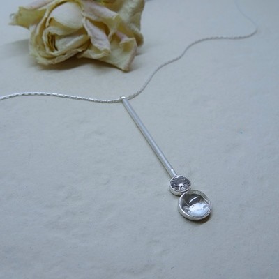 Silver pendant - Crystal stones Silver pendant - Crystal stones