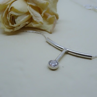 Silver pendant - Crystal Zirconia stone Silver pendant - Crystal Zirconia stone