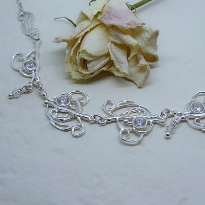 Silver necklace - Crystal stones Silver necklace - Crystal stones