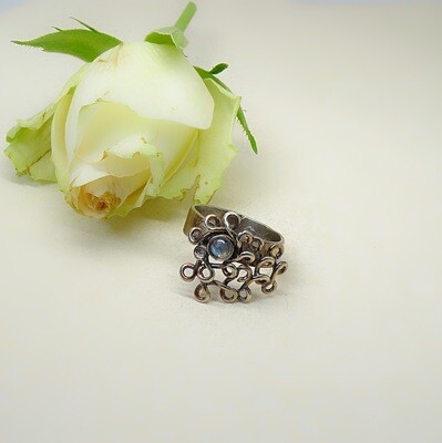 Silver ring - Labradorite
