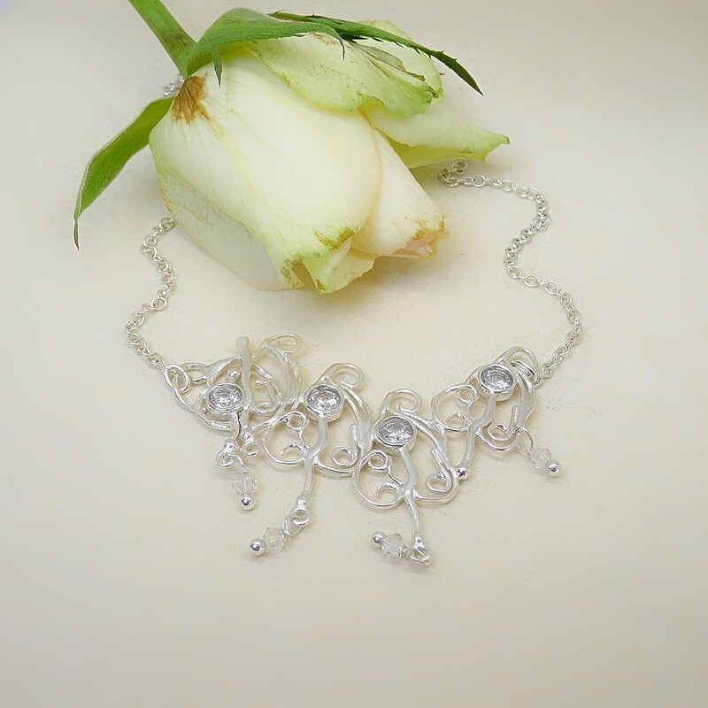 Silver pendant - Crystal Swarovski