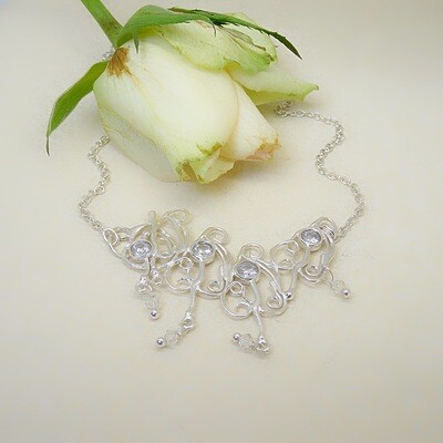 Silver pendant - Crystal Swarovski