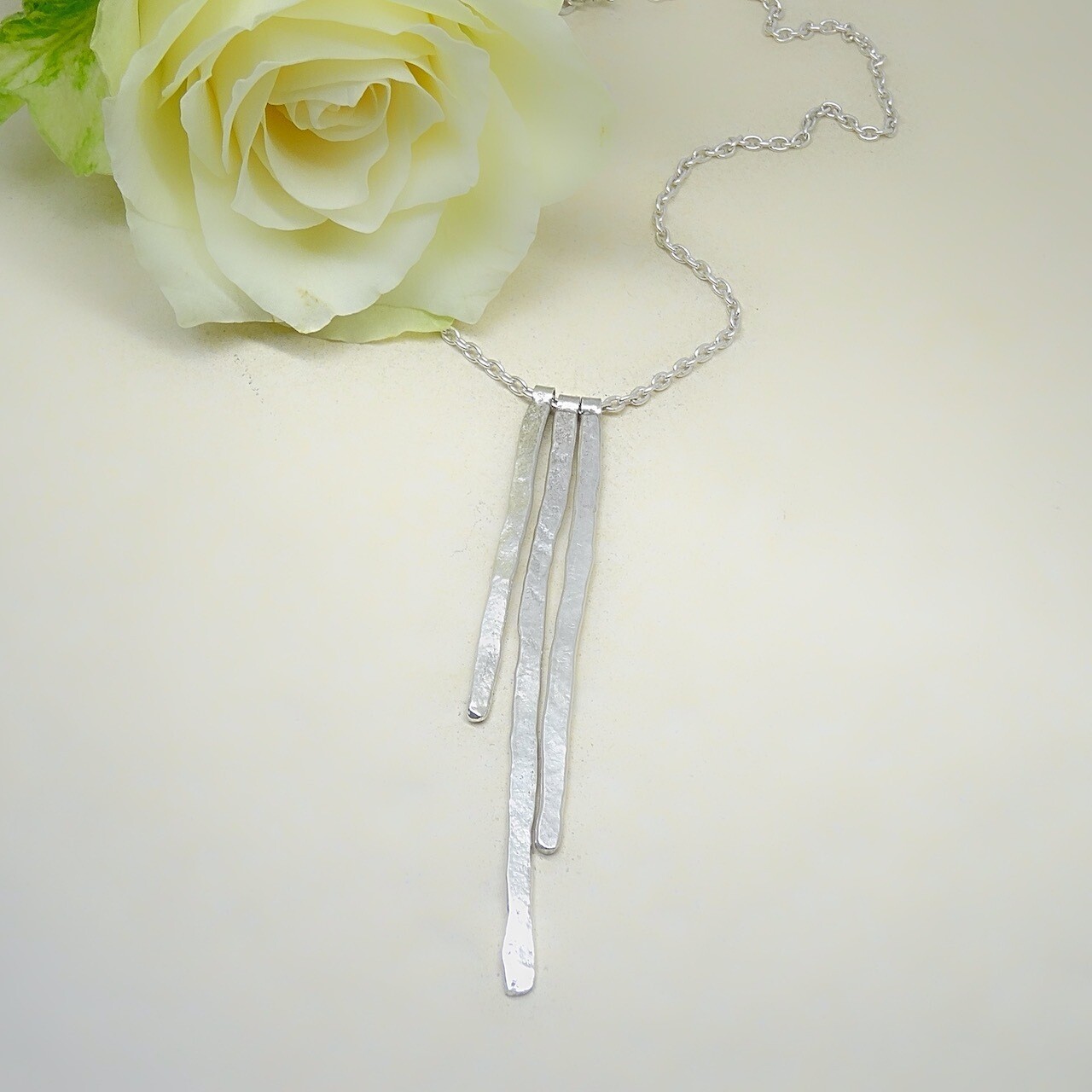Silver pendant - Hammered silver