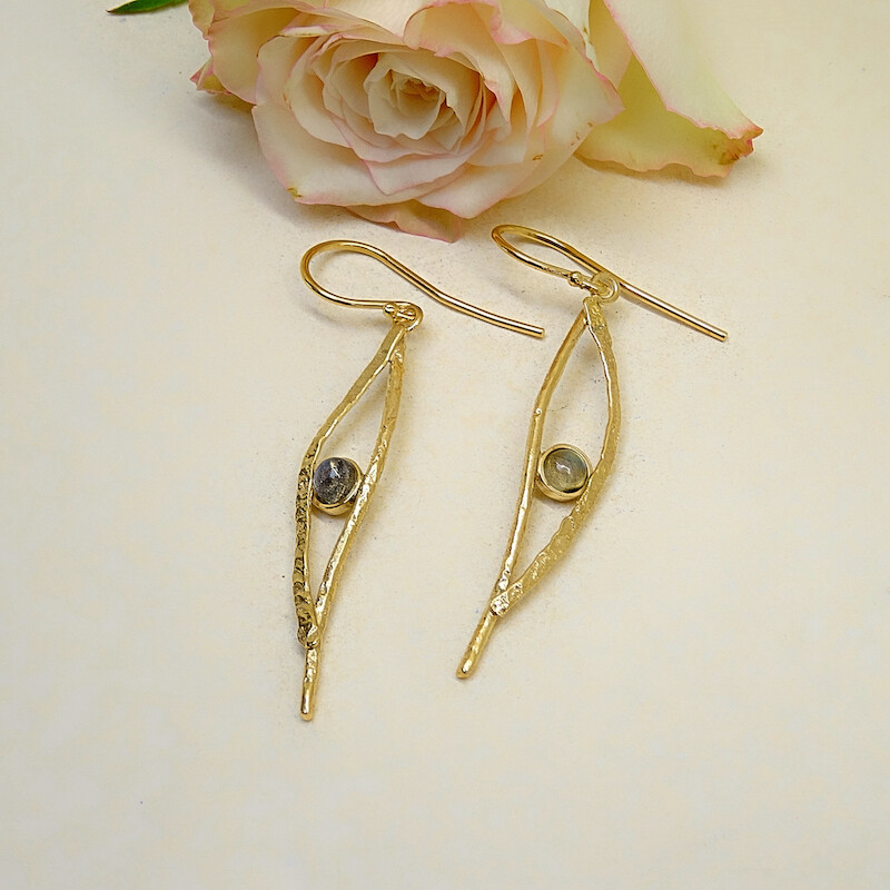 Silver earrings - Labradorite