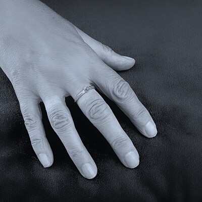 Zilver ring - Lapis Lazuli - Hamer steenslag motief - Handgemaakt door Harry TiLLEY