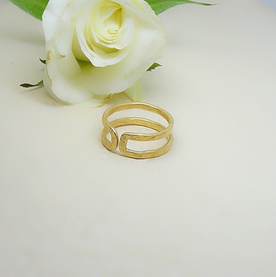 Gold plated silver ring