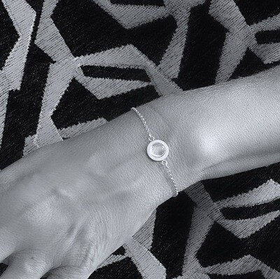 Verguld zilveren ronde armband - Maansteen - Harry TiLLEY