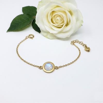 Gold plated silver bracelet - Moonstone
