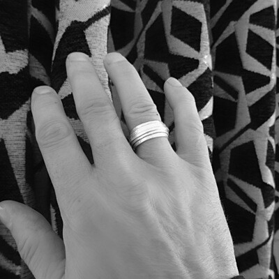 Zilveren ring - Hamer steenslag motief - Mannenring - Handgemaakt door Harry TiLLEY