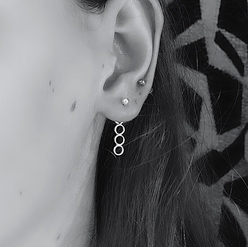 Silver ear studs
