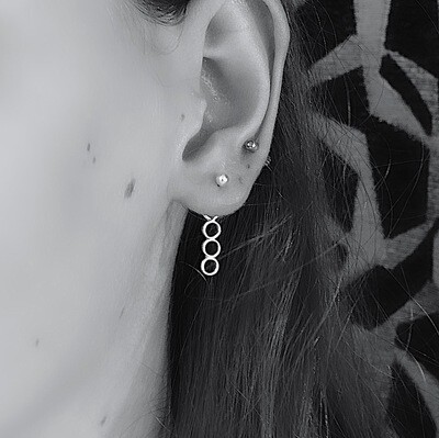 Silver ear studs