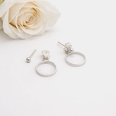 Silver ear studs