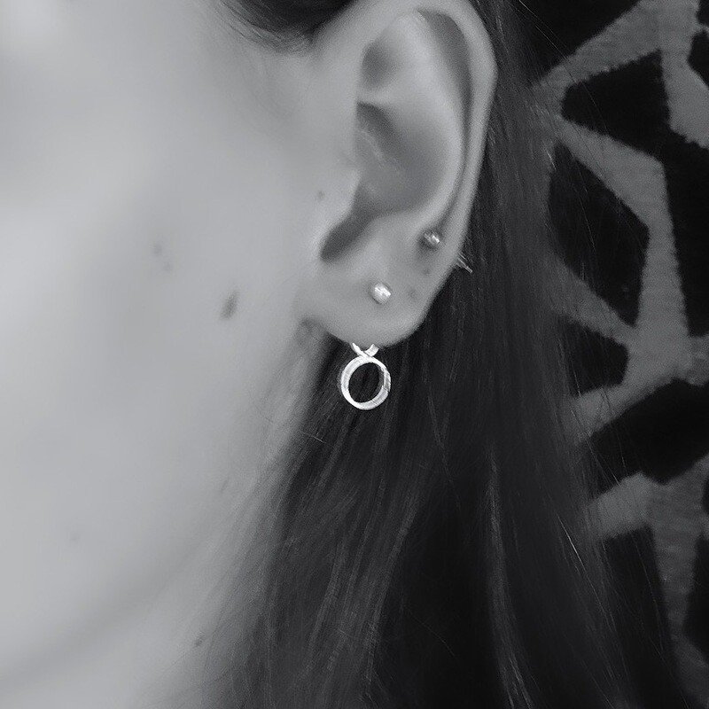 Silver ear studs