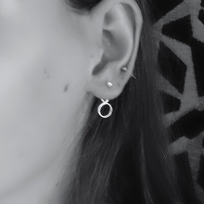 Silver ear studs