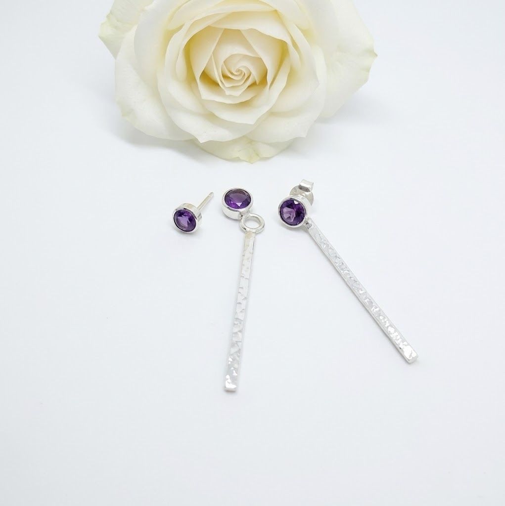 Silver earrings - Amethist