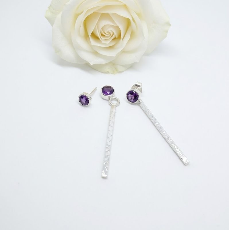 Silver earrings - Amethist