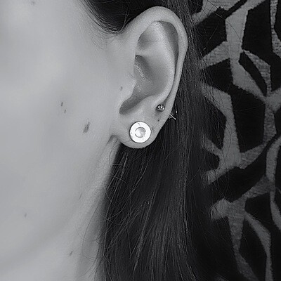 Silver earrings - Quartz rose