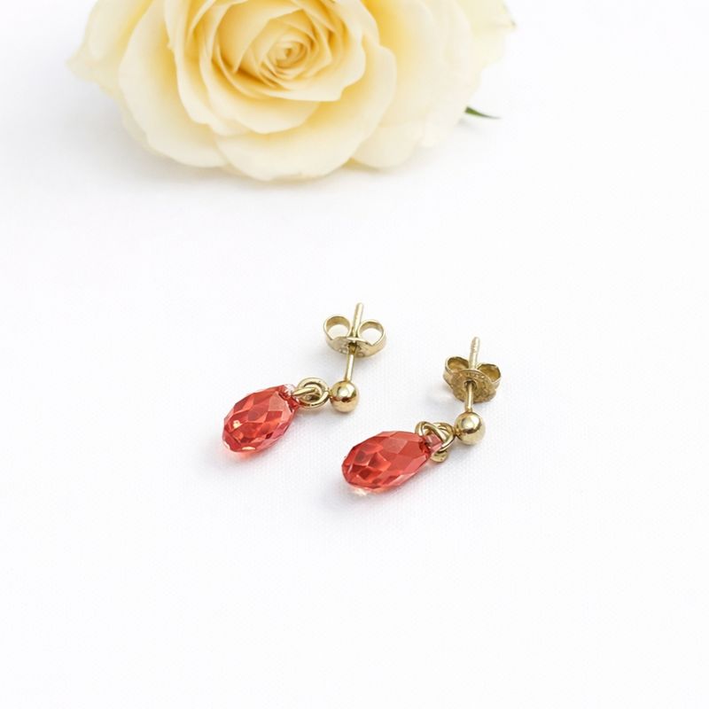 Gold plated ear studs - Swarovski