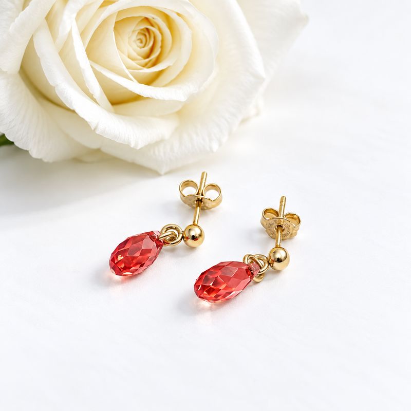 Gold plated ear studs - Swarovski