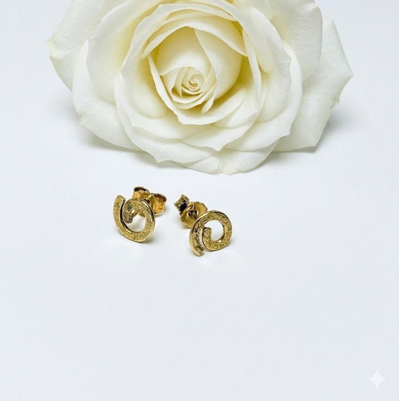 Gold plated silver stud earrings