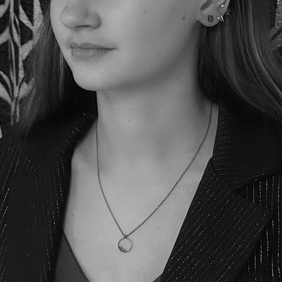 Silver pendant - Black line