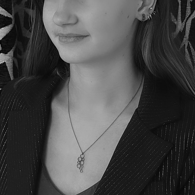 Silver pendant - Black line