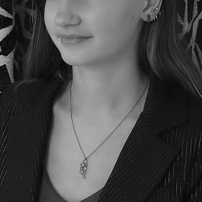 Silver pendant - Black line