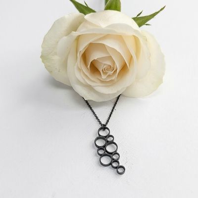 Silver pendant - Black line