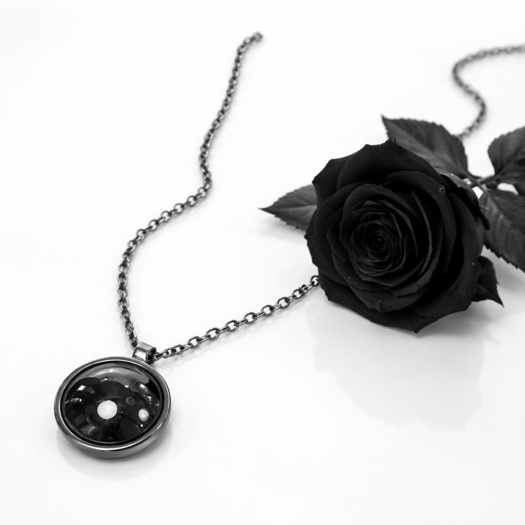 Silver pendant with black patina and a beautiful black hematite stone. Handmade at the Harry TiLLEY studio.