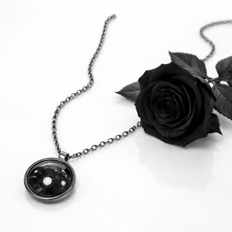 Silver pendant with black patina and a beautiful black hematite stone. Handmade at the Harry TiLLEY studio.