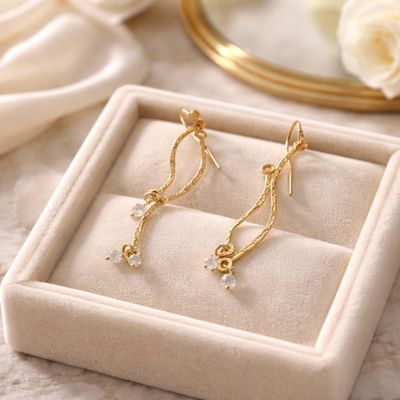 Earrings 18k gold plated silver - WAVE collection - Harry TiLLEY jewelry