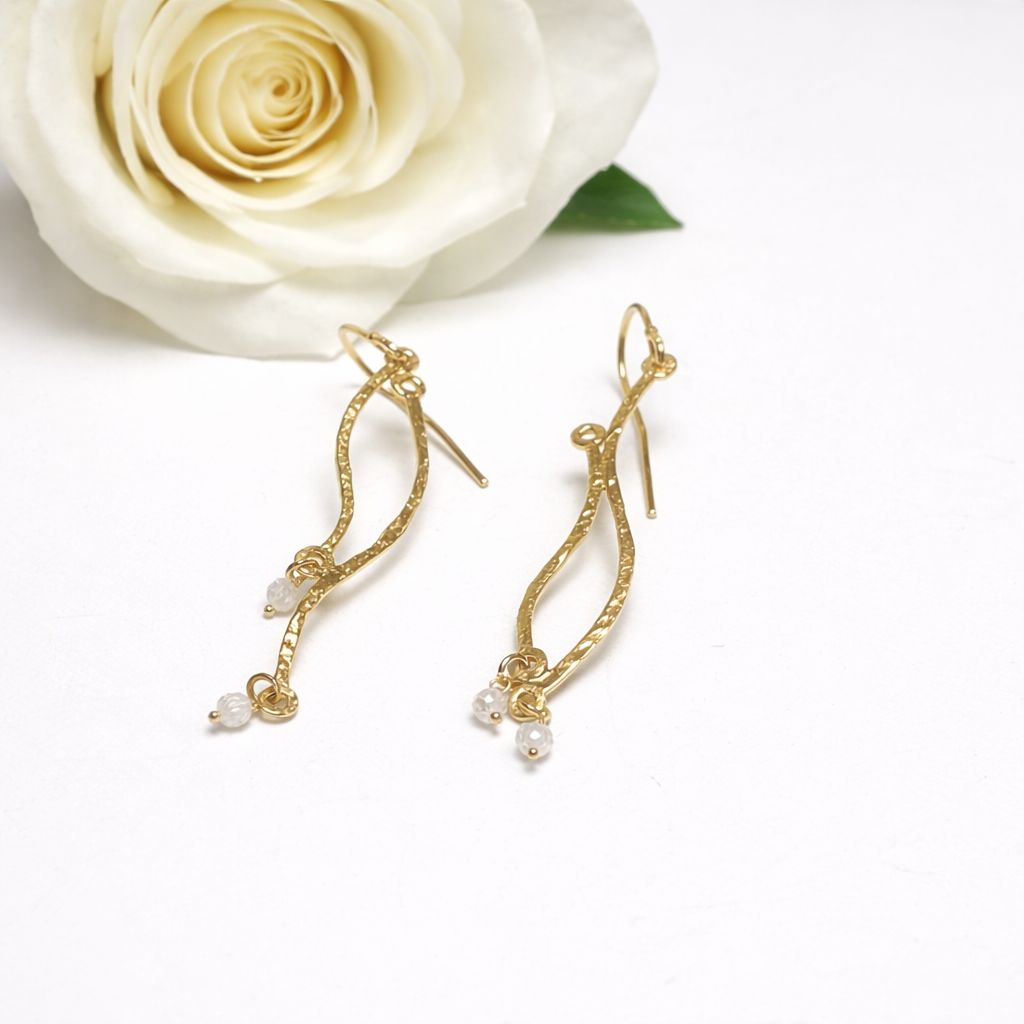 Earrings 18k gold-plated silver - WAVE collection - Harry TiLLEY jewelry