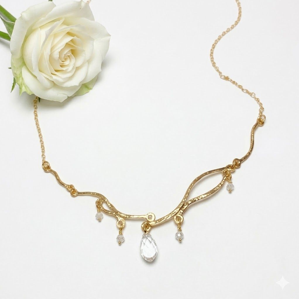 Necklace 18k gold-plated silver - WAVE collection - Harry TiLLEY jewelry