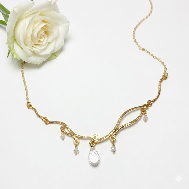 Necklace 18k gold-plated silver - WAVE collection - Harry TiLLEY jewelry