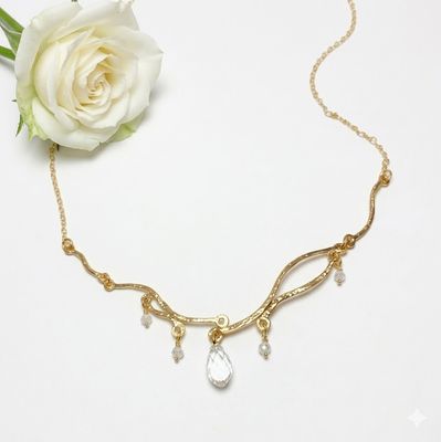 Necklace 18k gold-plated silver - WAVE collection - Harry TiLLEY jewelry