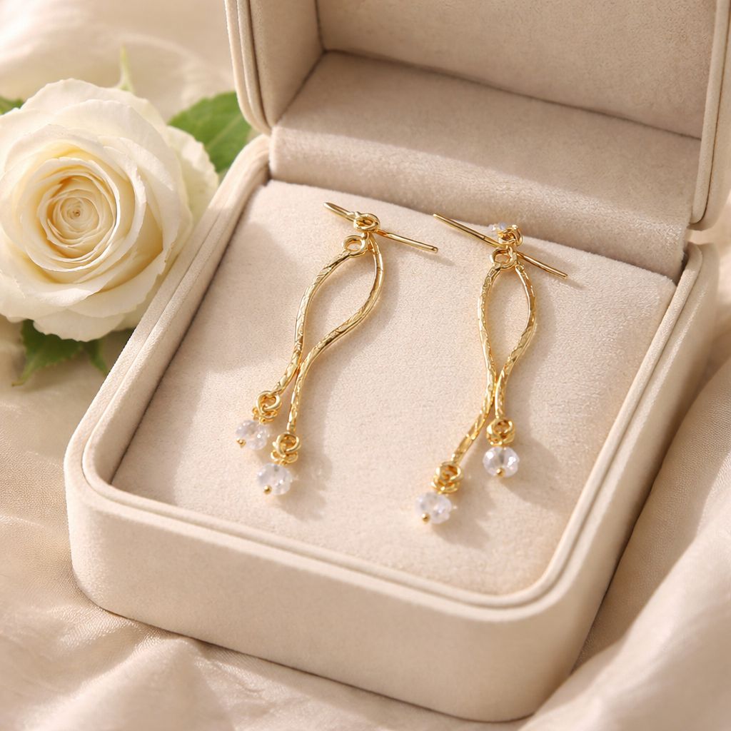 Earrings 18k gold plated silver - WAVE collection - Harry TiLLEY jewelry