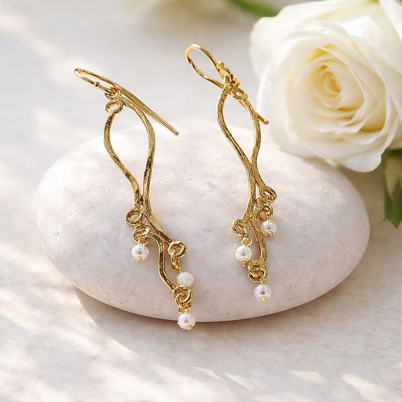 Earrings 18k gold-plated silver - WAVE collection - Harry TiLLEY jewelry