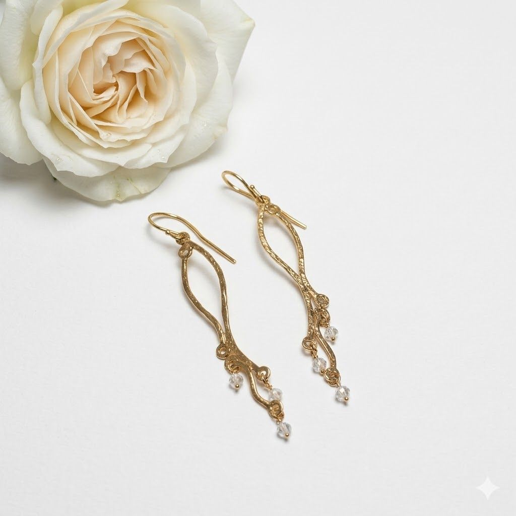 Earrings 18k gold-plated silver - WAVE collection - Harry TiLLEY jewelry