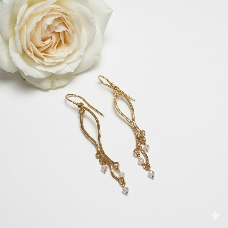 Earrings 18k gold-plated silver - WAVE collection - Harry TiLLEY jewelry