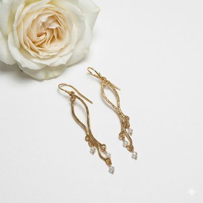 Earrings 18k gold-plated silver - WAVE collection - Harry TiLLEY jewelry