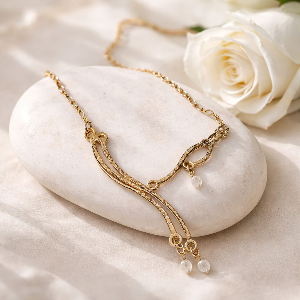 Necklace 18k gold-plated silver - WAVE collection - Harry TiLLEY jewelry