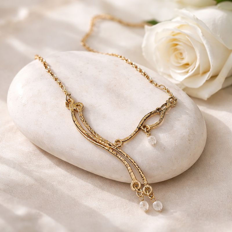 Necklace 18k gold-plated silver - WAVE collection - Harry TiLLEY jewelry