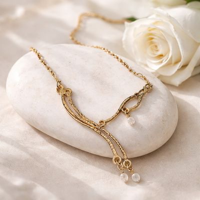 Necklace 18k gold-plated silver - WAVE collection - Harry TiLLEY jewelry